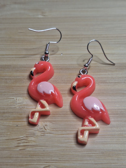 Boucles d'oreilles flamant rose