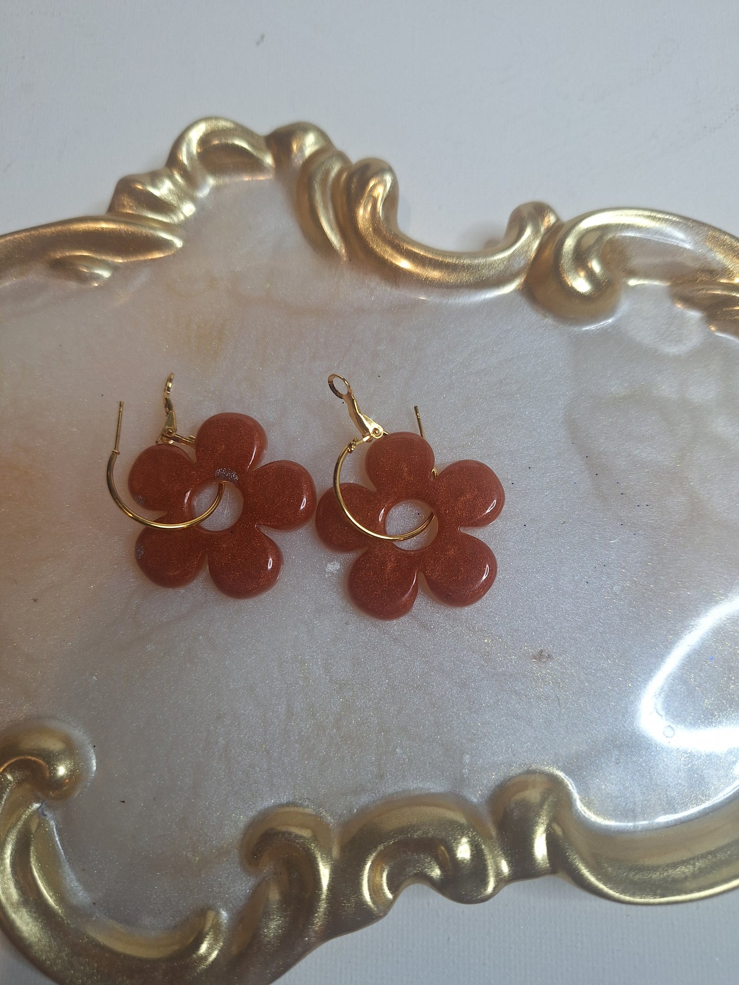 Boucles d'oreilles pampille marguerite