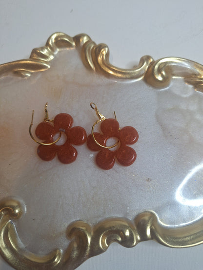Boucles d'oreilles pampille marguerite