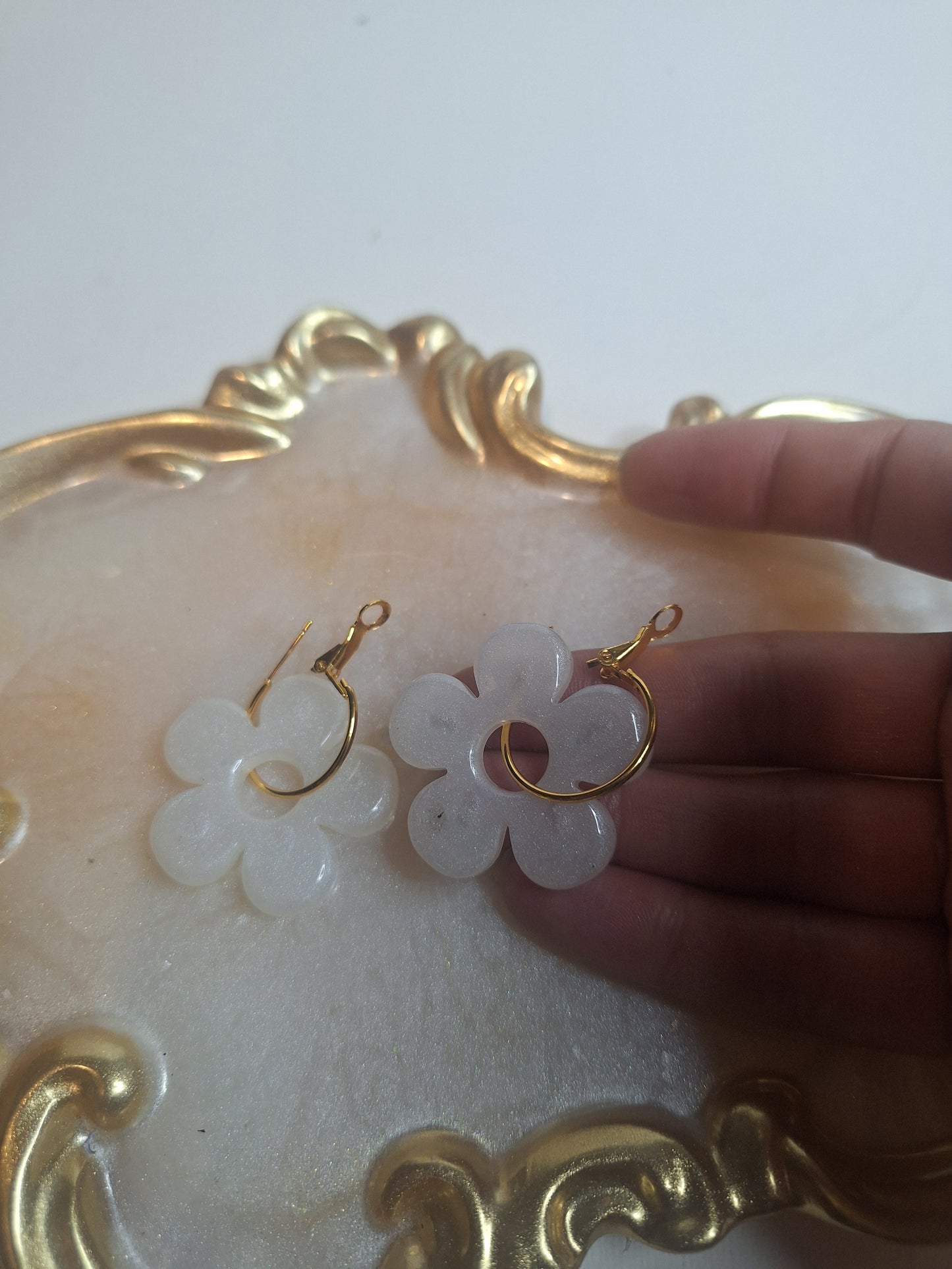 Boucles d'oreilles pampille marguerite