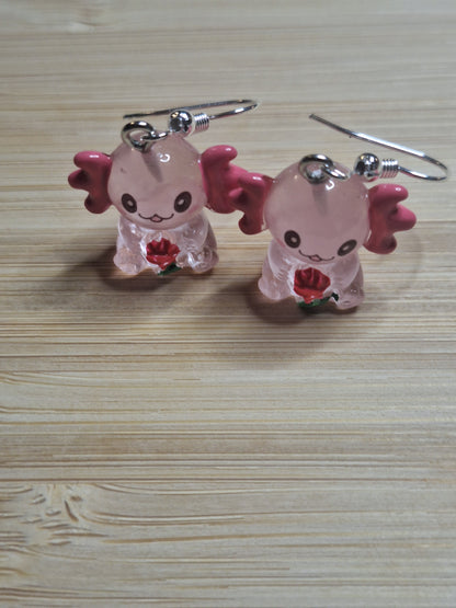 Boucles d'oreilles axolotl