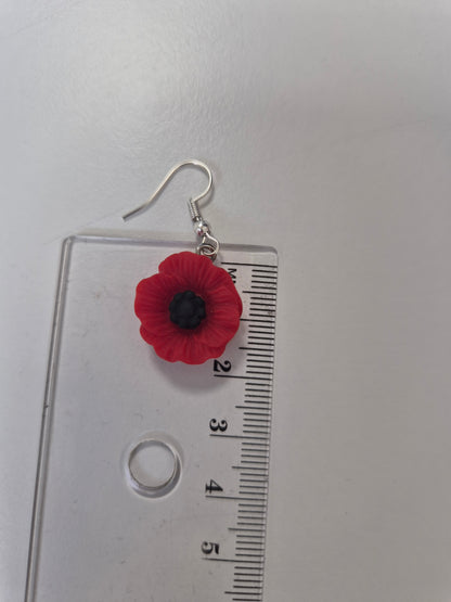 Boucles d'oreilles coquelicot