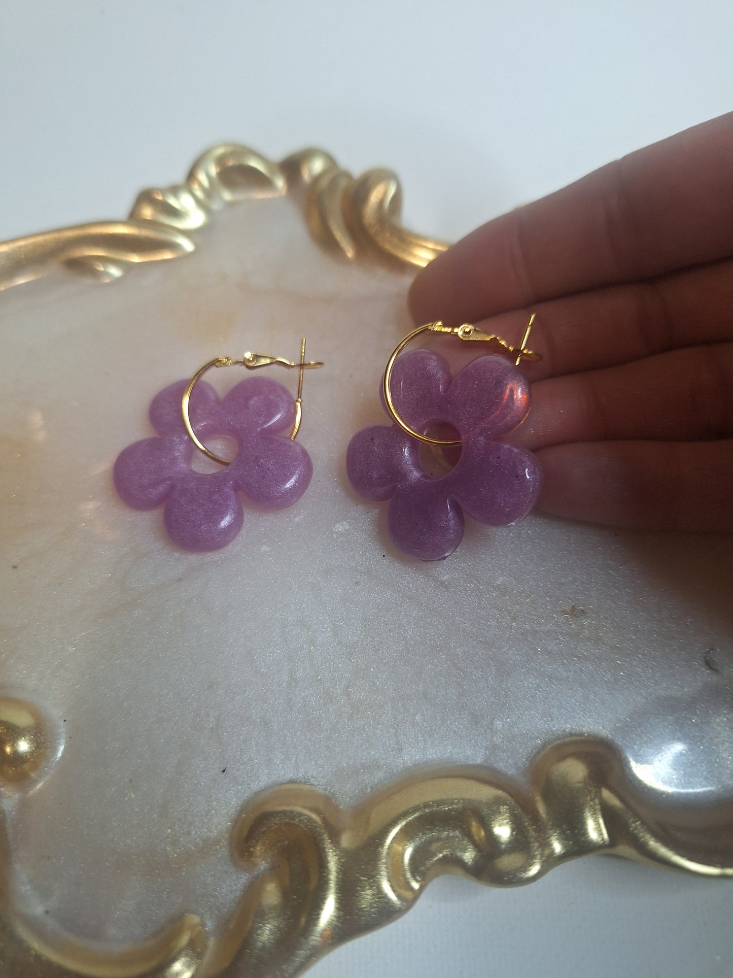 Boucles d'oreilles pampille marguerite