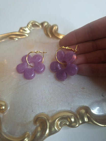 Boucles d'oreilles pampille marguerite