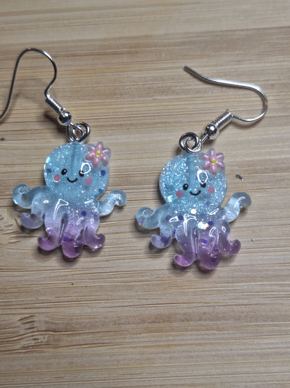 Boucles d'oreilles pieuvre