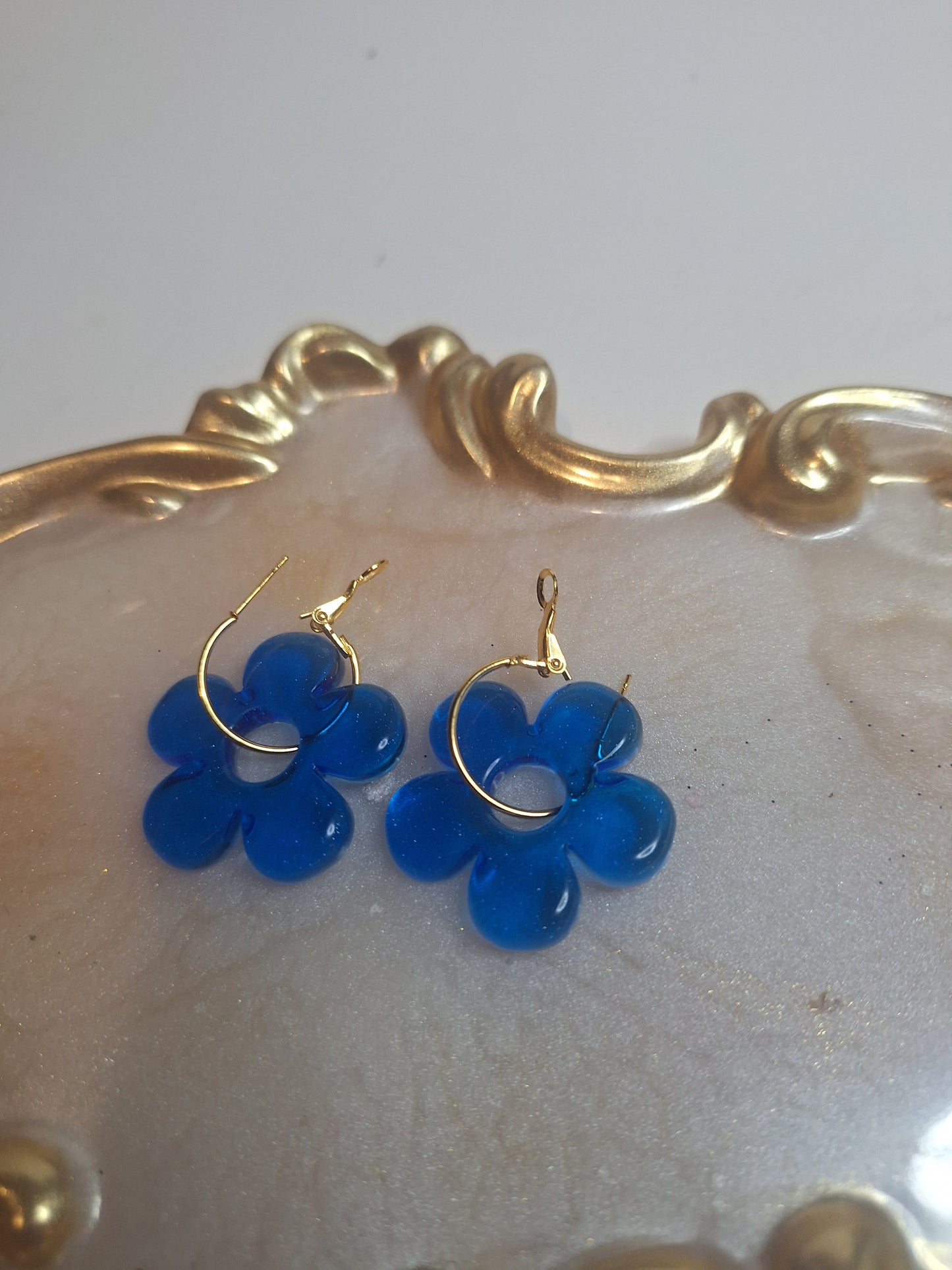 Boucles d'oreilles pampille marguerite