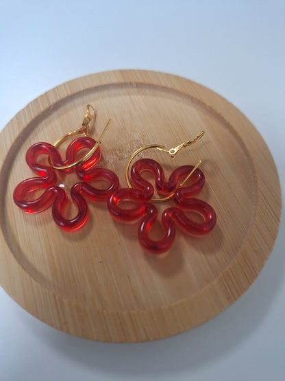 Boucles d'oreilles pampille fleur