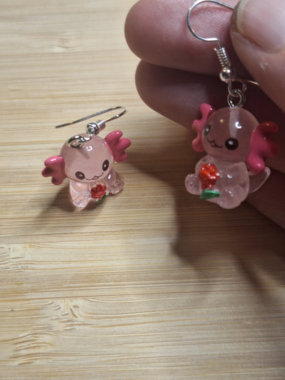 Boucles d'oreilles axolotl