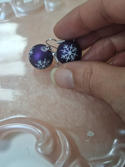 Boucles d'oreilles boule de Noël