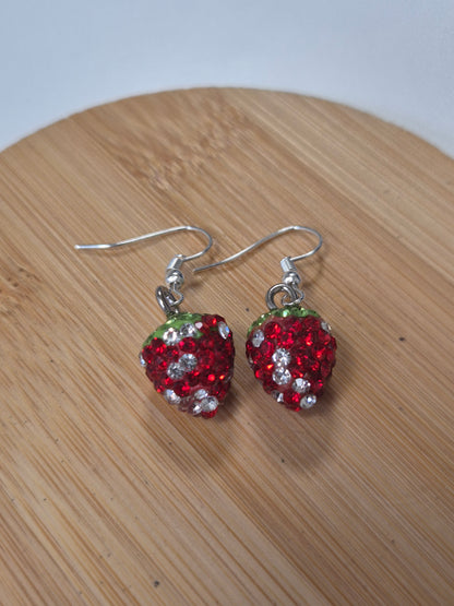 Boucles d'oreilles fraise