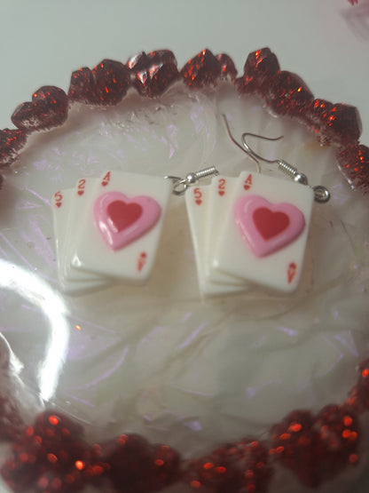 Boucles d'oreilles carte à jouer