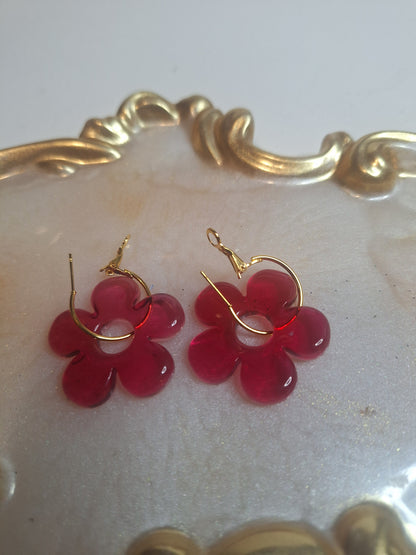 Boucles d'oreilles pampille marguerite