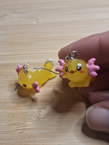 Boucles d'oreilles axolotl
