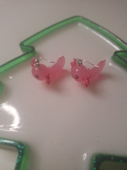 Boucles d'oreilles axolotl