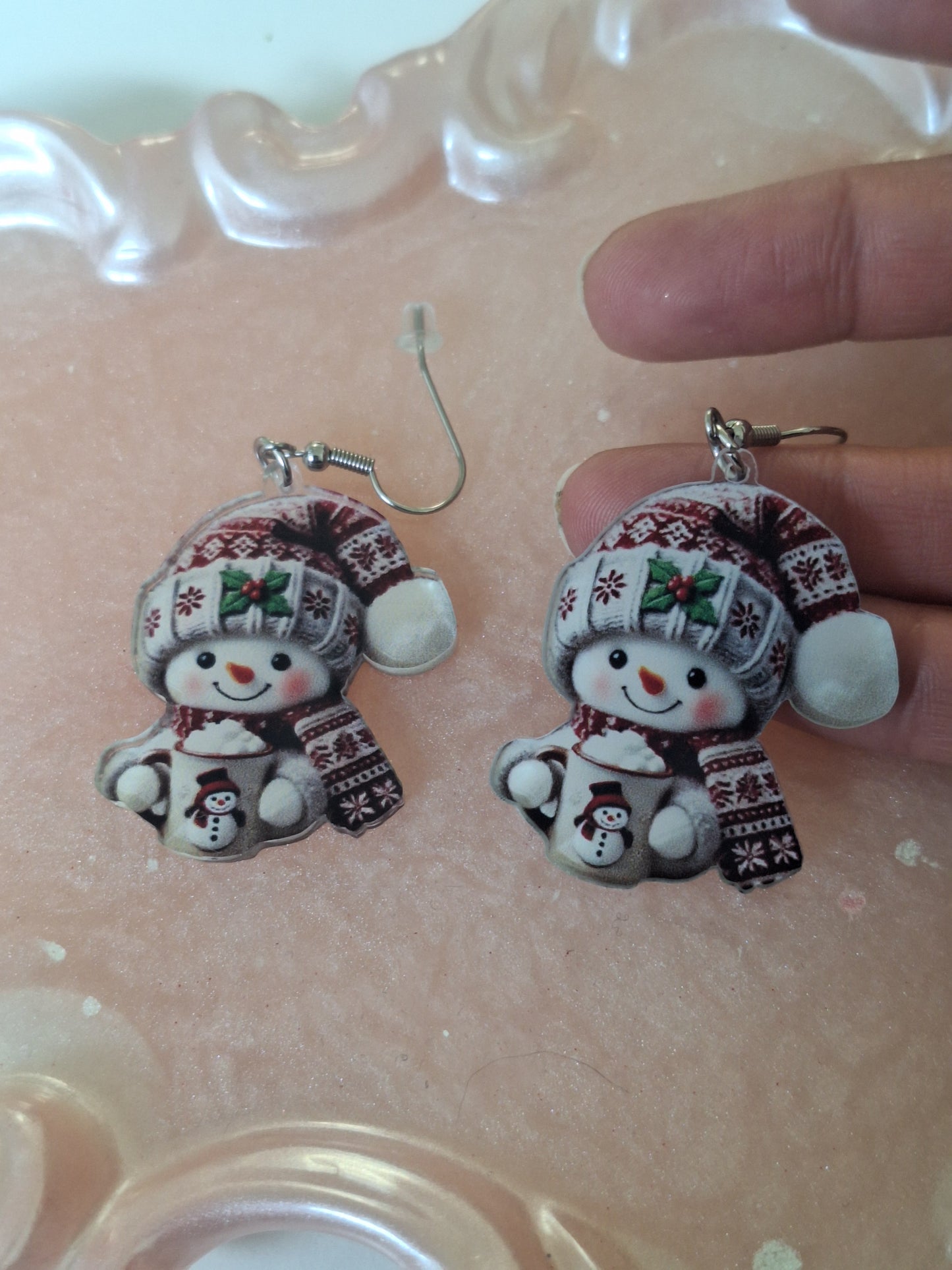 Boucles d'oreilles bonhomme de neige