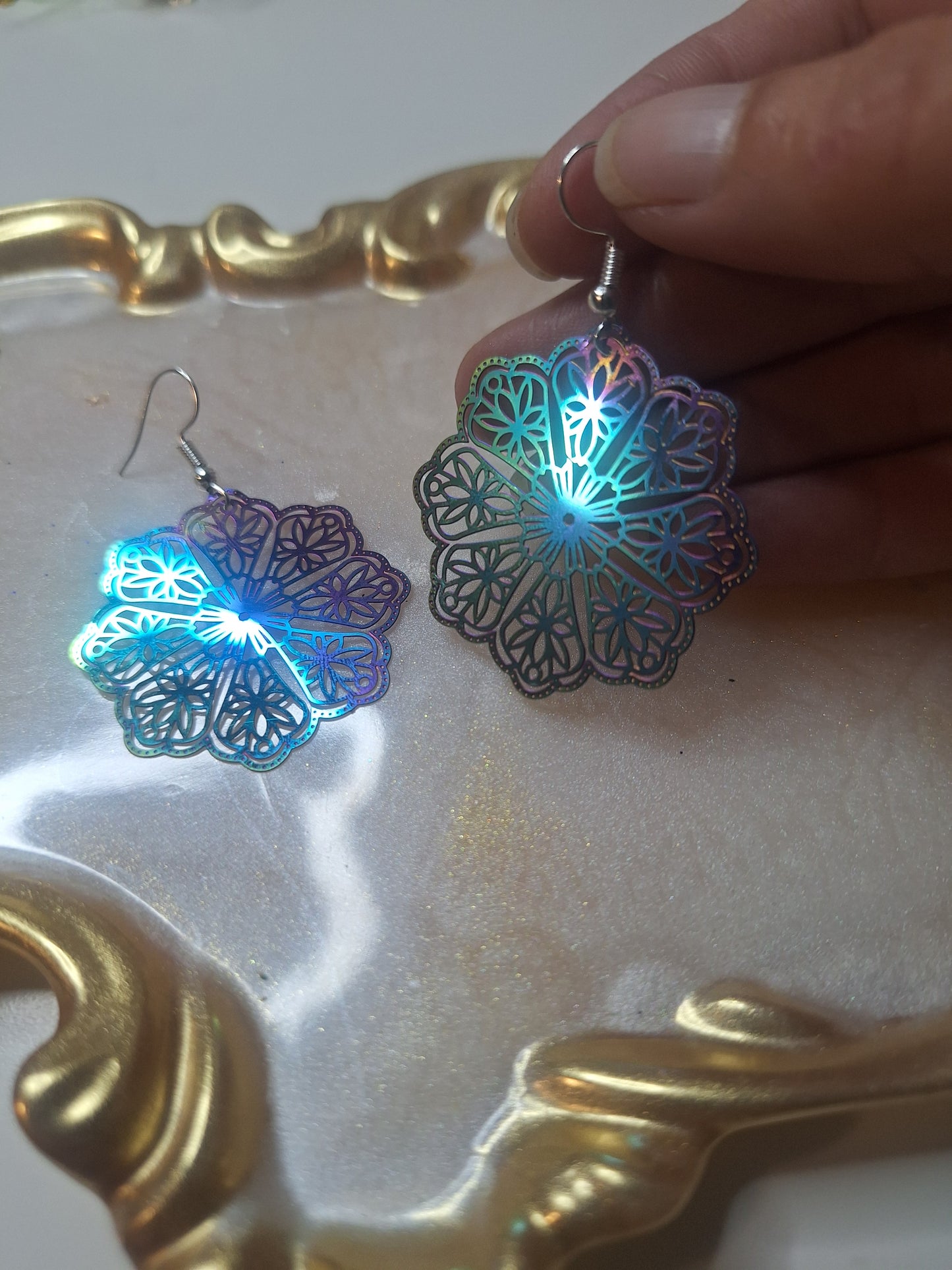 Boucles d'oreilles holographique