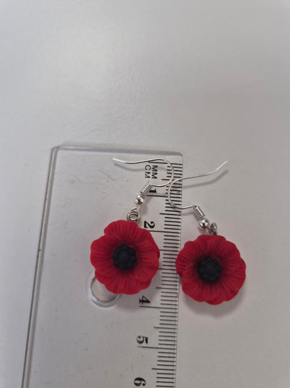 Boucles d'oreilles coquelicot