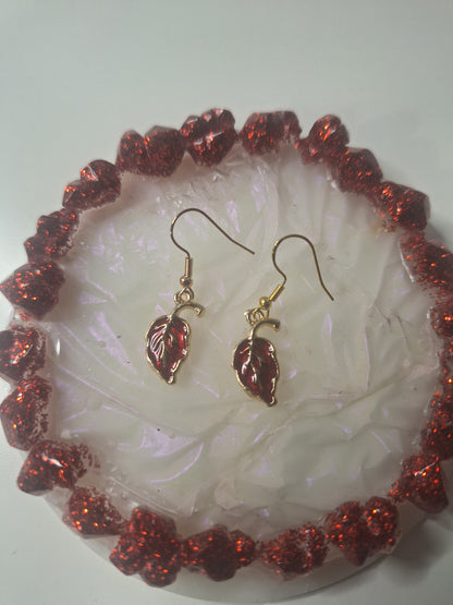 Boucles d'oreilles feuille