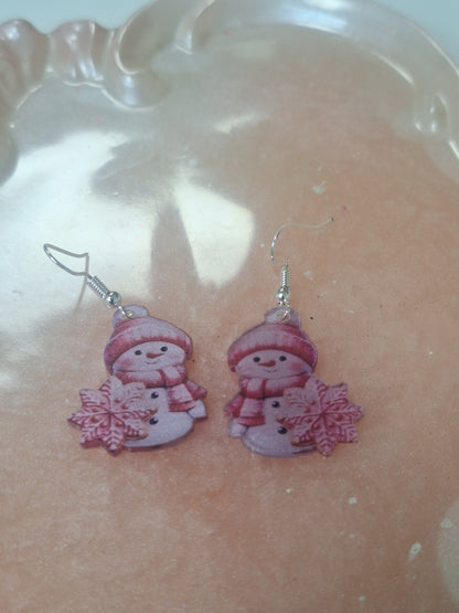Boucles d'oreilles bonhomme de neige