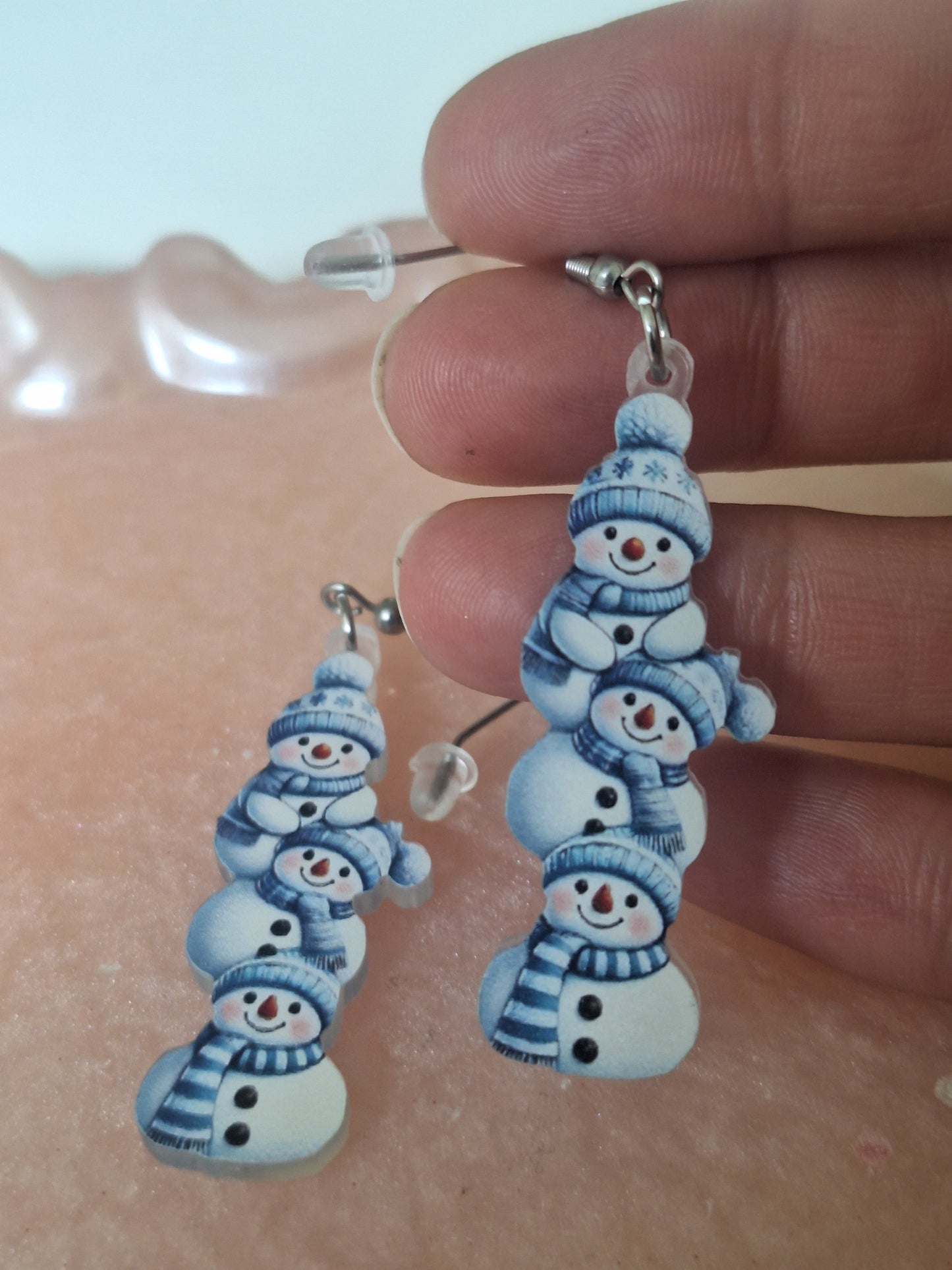 Boucles d'oreilles bonhomme de neige