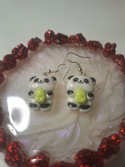 Boucles d'oreilles panda