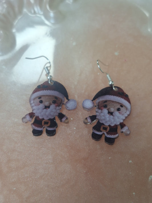Boucles d'oreilles père noel