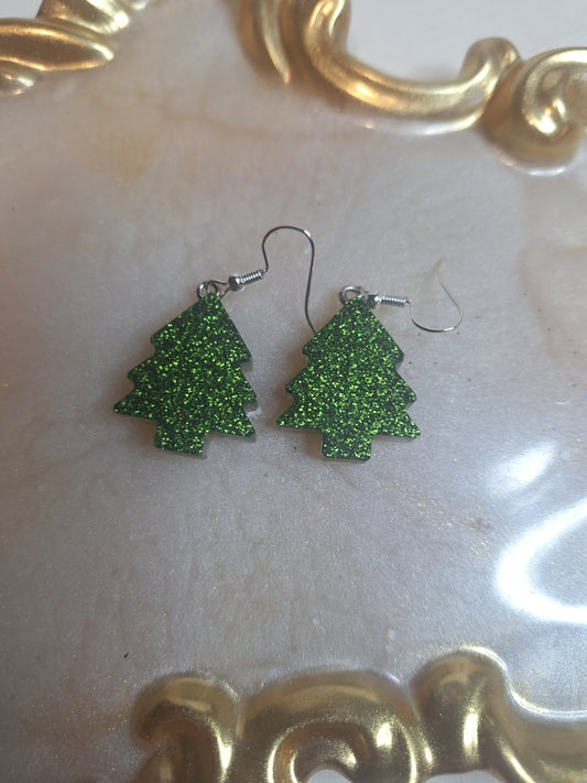 Boucles d'oreilles sapin de Noël 🎄