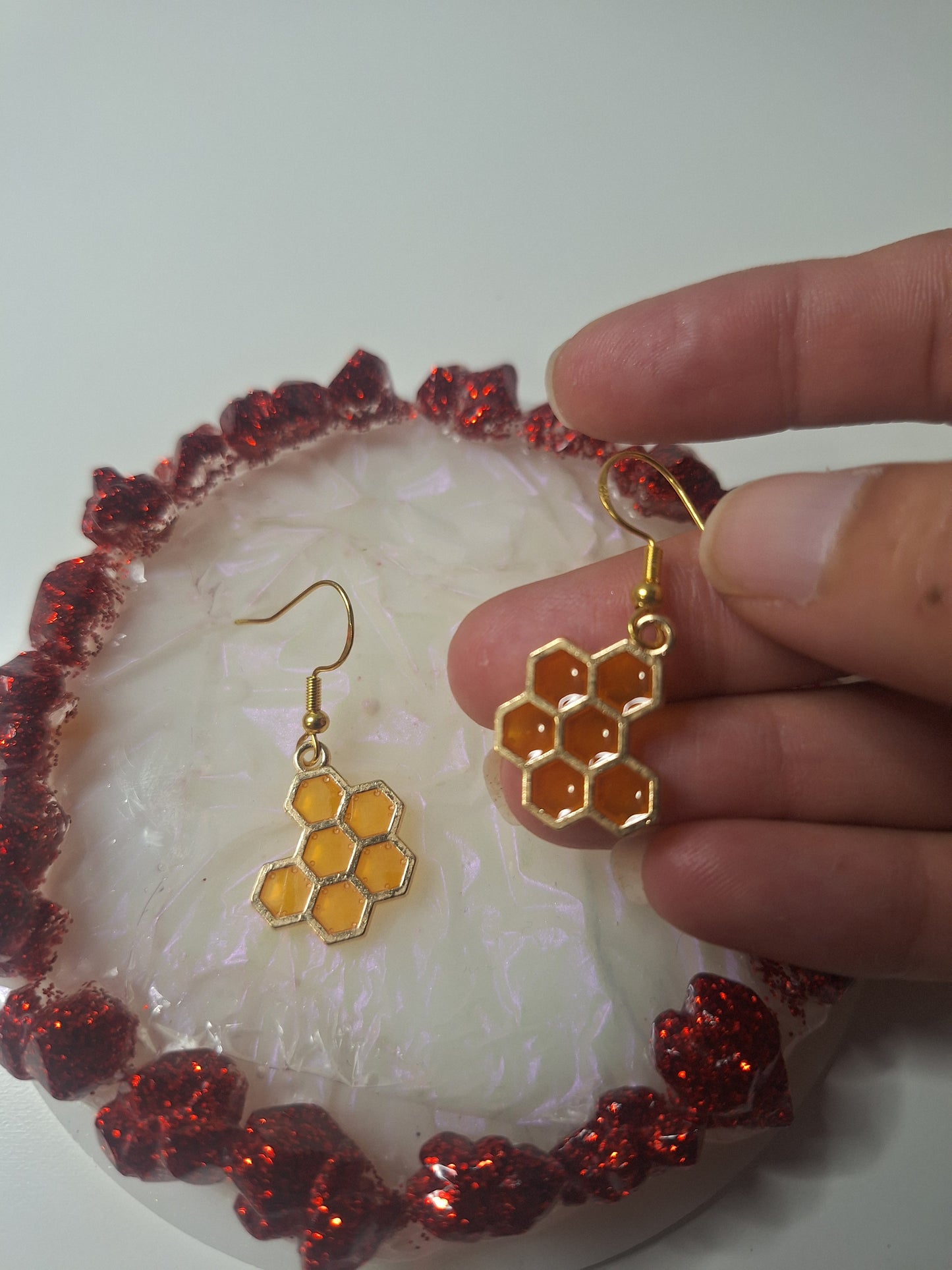 Boucles d'oreilles nid d abeille 🐝