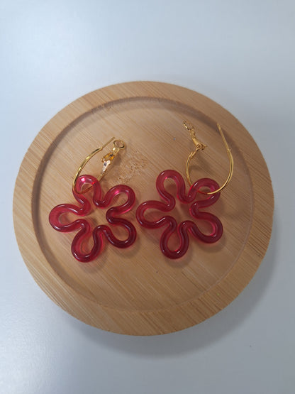 Boucles d'oreilles pampille fleur