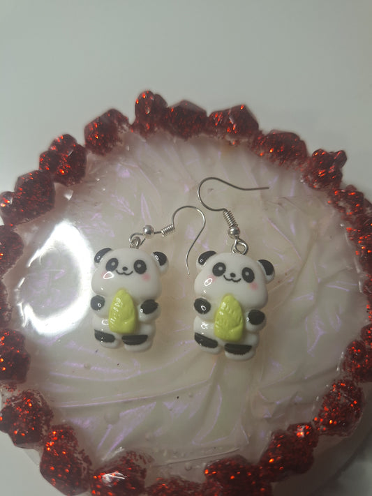 Boucles d'oreilles panda