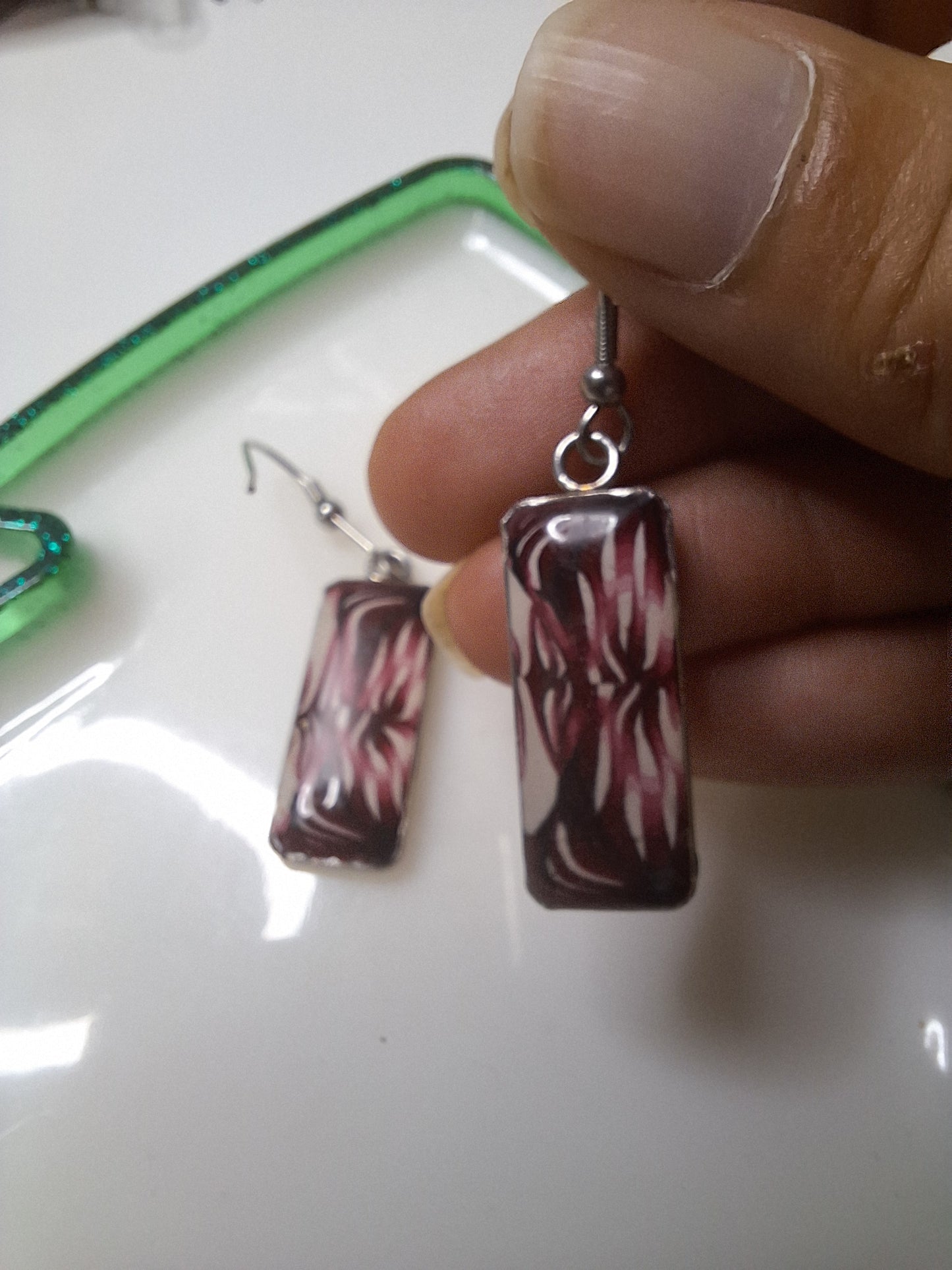 Boucles d'oreilles rectangle