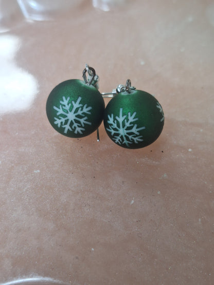 Boucles d'oreilles boule de Noël