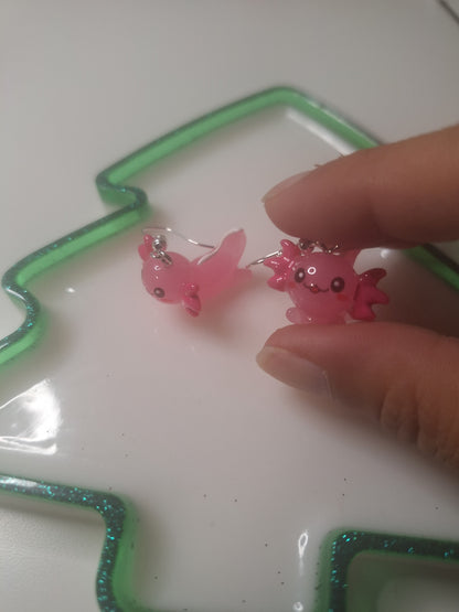 Boucles d'oreilles axolotl