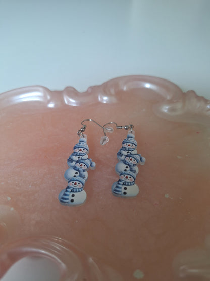 Boucles d'oreilles bonhomme de neige
