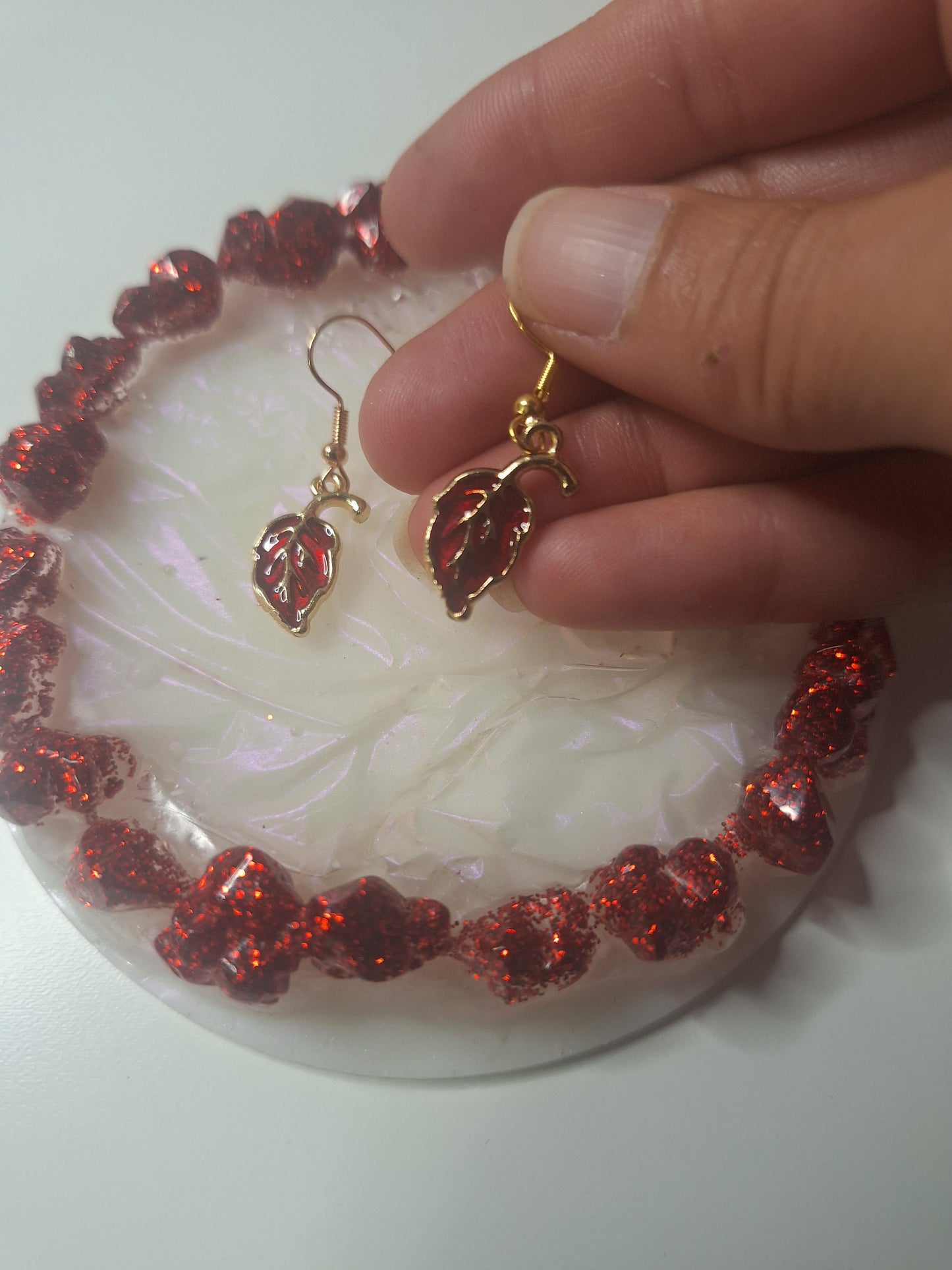Boucles d'oreilles feuille