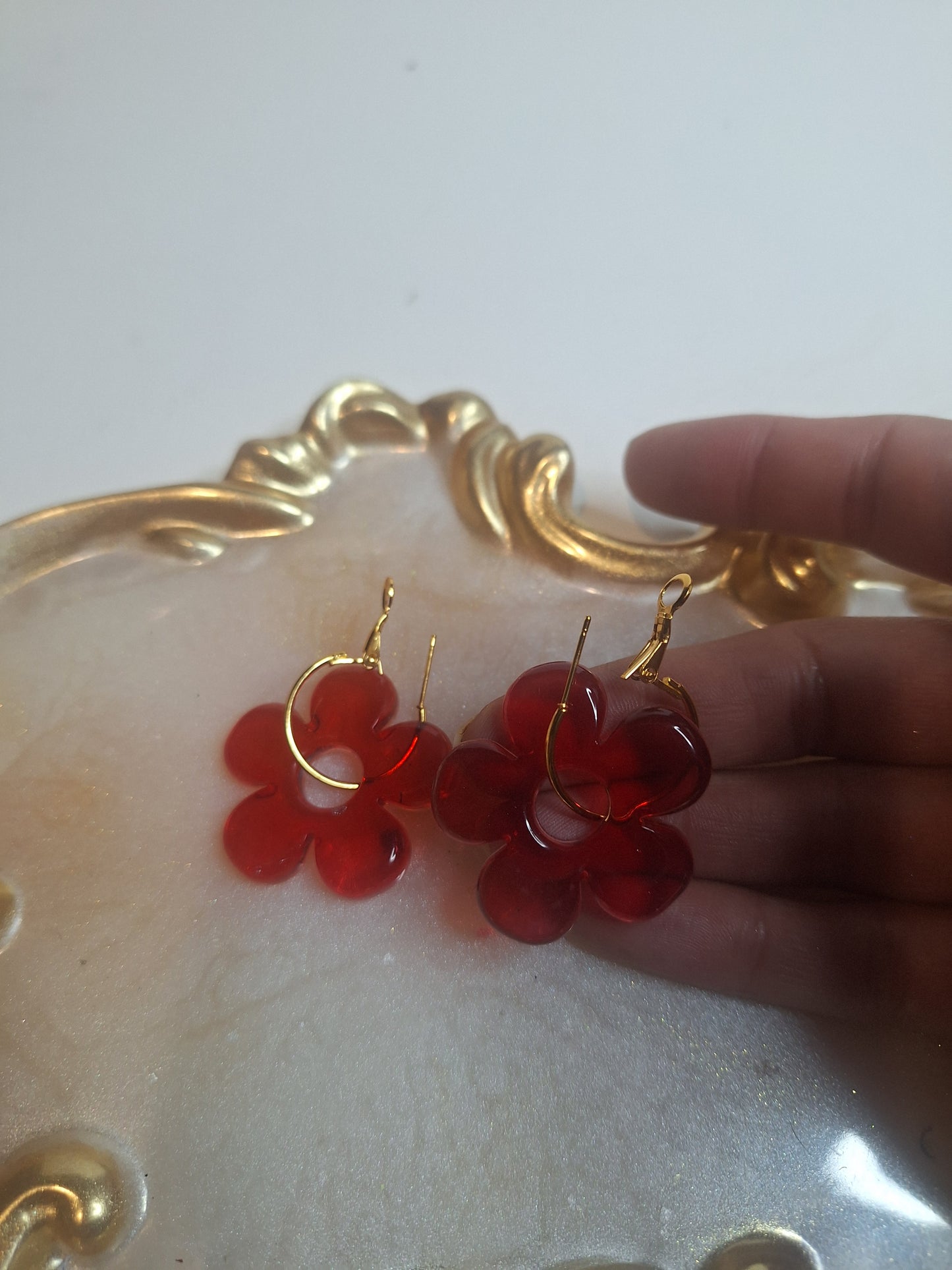Boucles d'oreilles pampille marguerite
