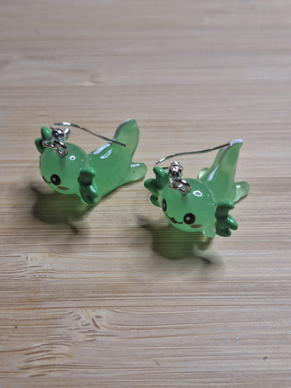 Boucles d'oreilles axolotl