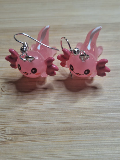 Boucles d'oreilles axolotl